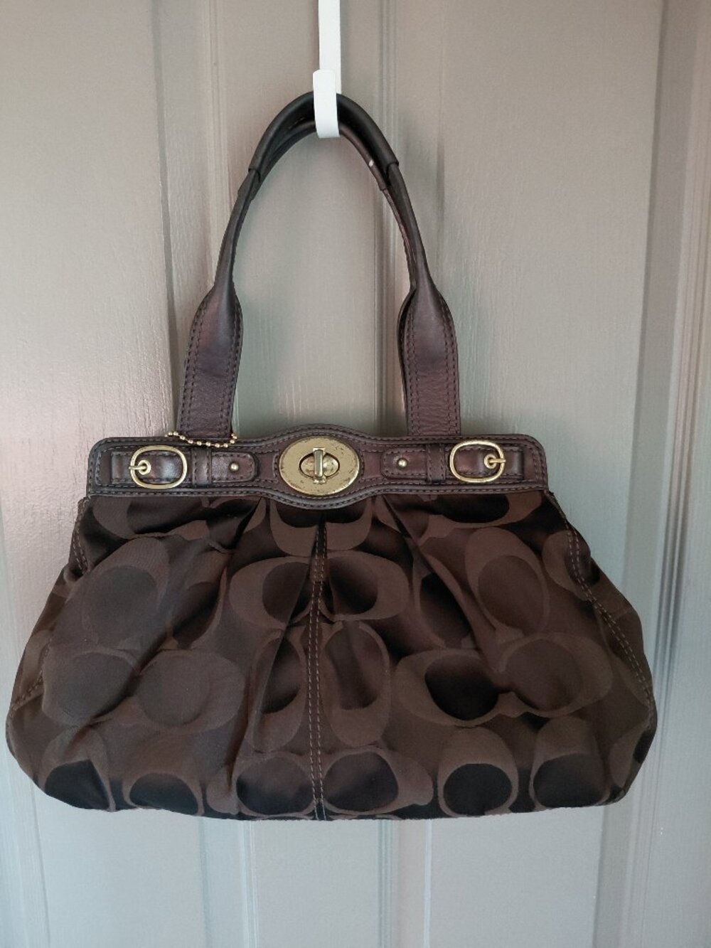 Coach Dark Brown Signature Y2K Vintage Bag